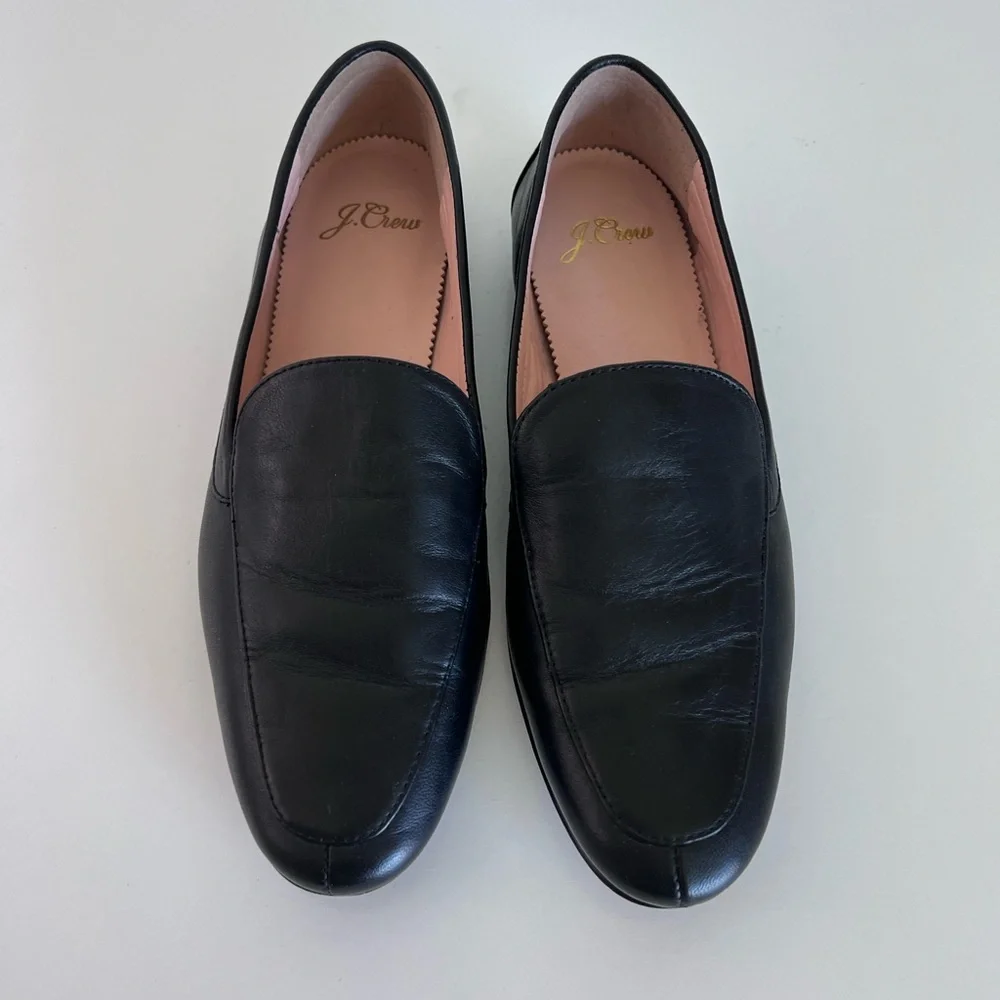 J. Crew‎ Women's Cecile Smoking Slipper in Leather Black